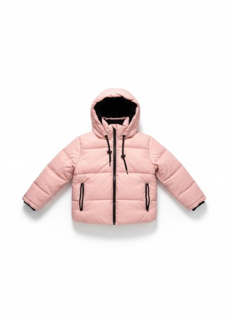 جاكيت شتوي مبطن بقلنسوة - وردي ملكي